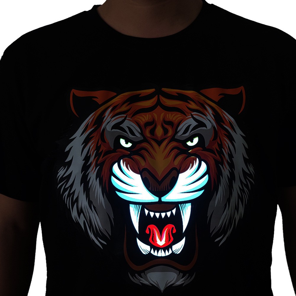 t-shirt tiger led flashing lighting tshirt