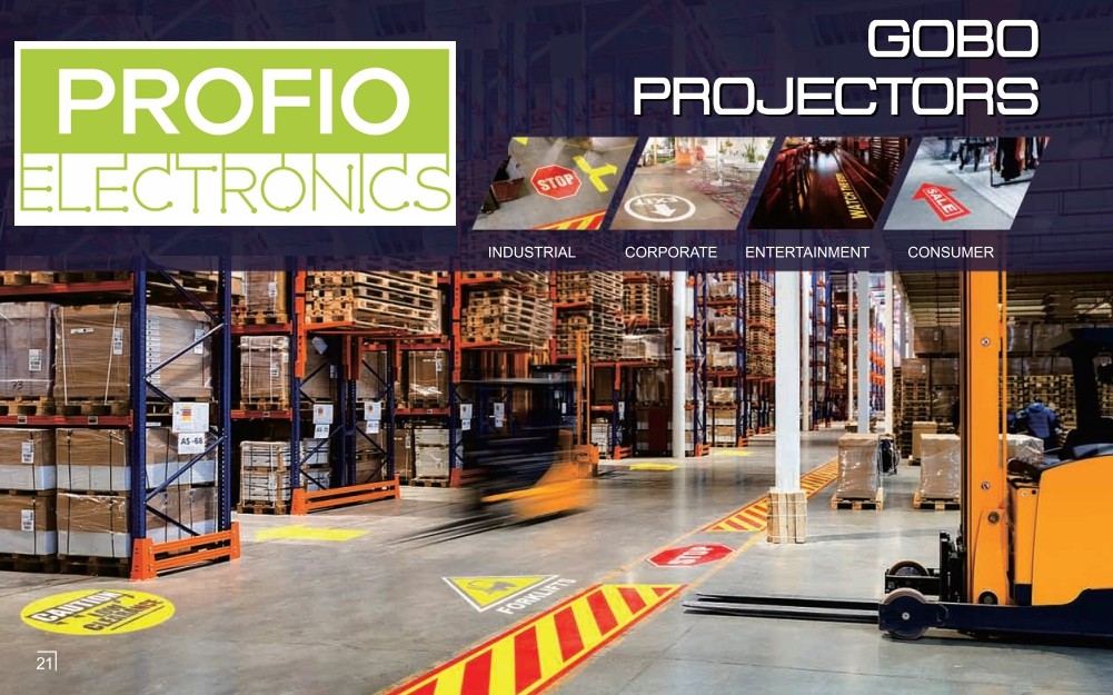 gobo projection forklift truck