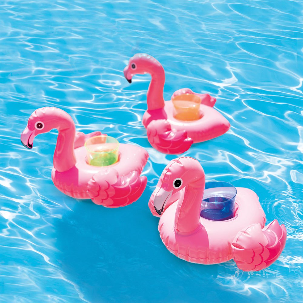 flamingo inflatable cup holder na lumulutang