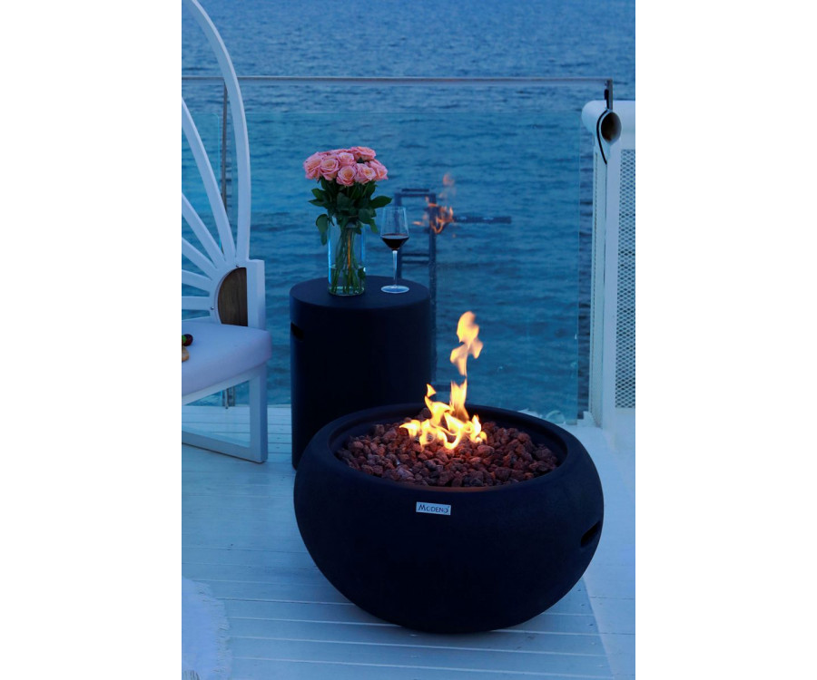 black portable fireplace garden - panlabas na bilog na gas firepit