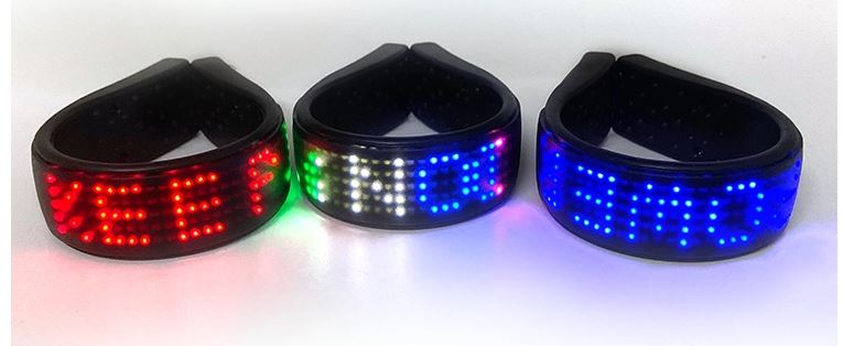 Ang LED bracelet para sa sapatos ay umiilaw