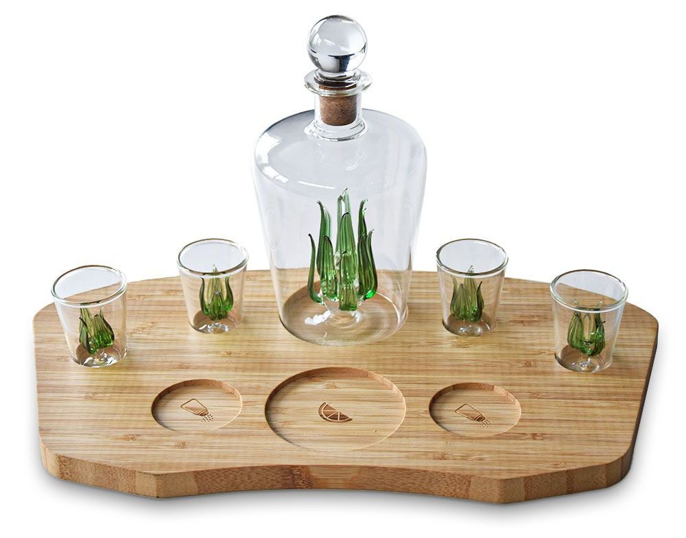 tequila glasses decanter set agave