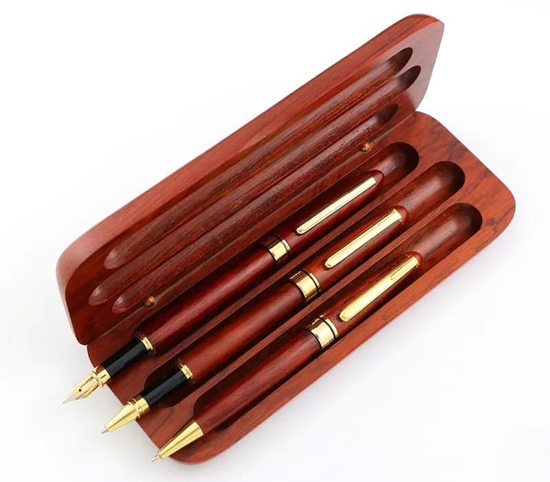 gift pen set na may wooden pen box
