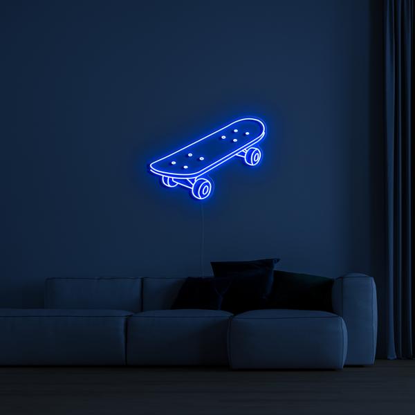 3D na kumikinang na LED neon sign sa dingding - skateboard