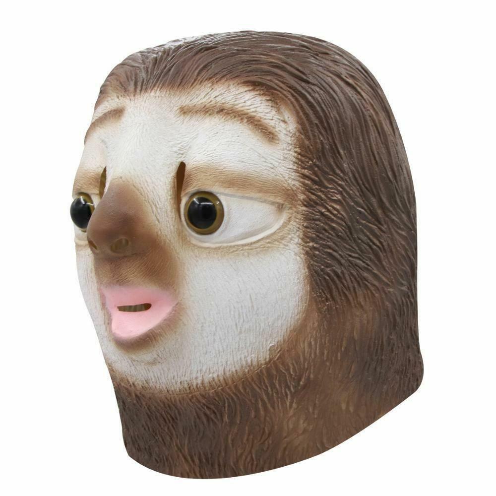 Sloth face head silicone latex mask