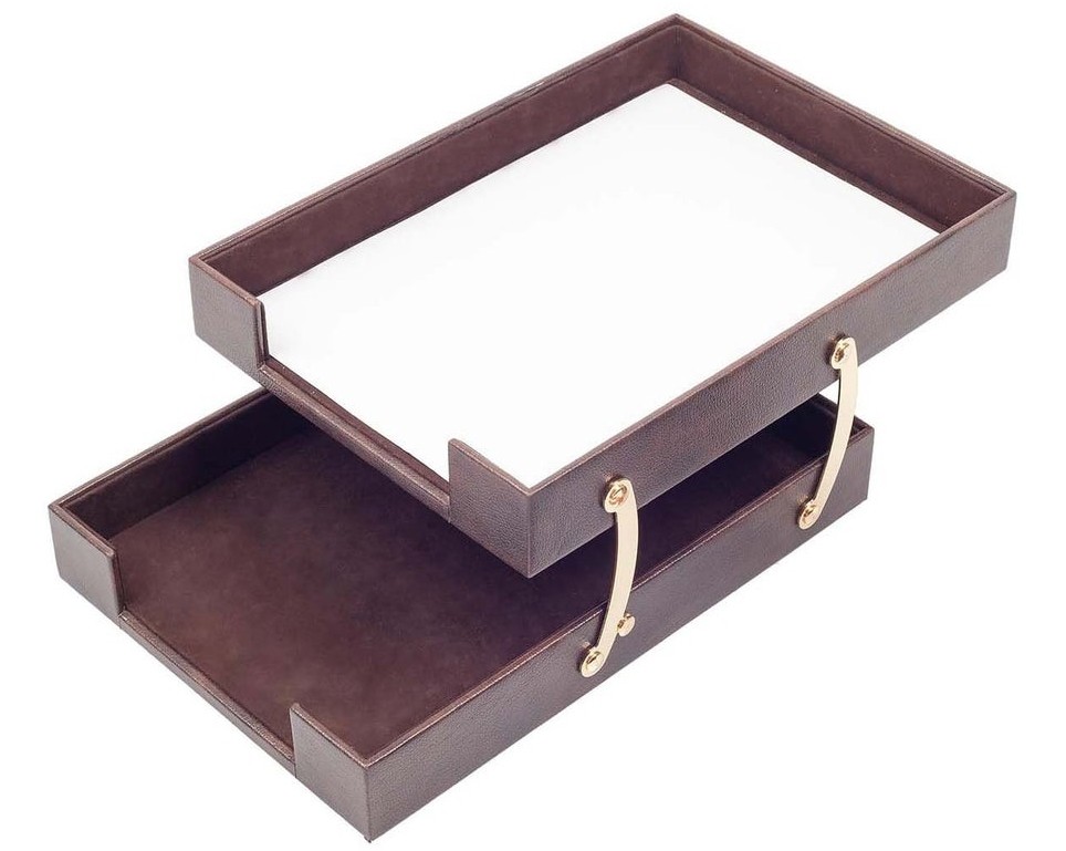 marangyang leather tray ng dokumento
