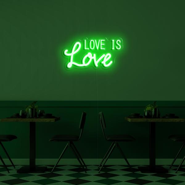 3D neon LED logo sa dingding - Love is Love na may sukat na 50 cm
