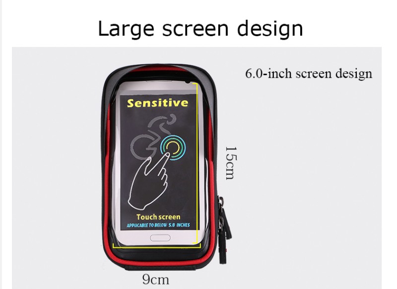 malaking screen TPU touch screen bike bag