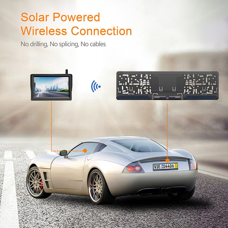 solar car camera at HD monitor sa license plate