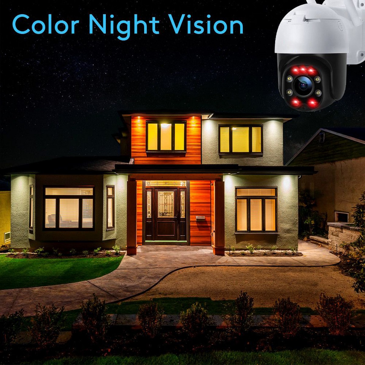 night vision ip security camera - may kulay na infrared leds