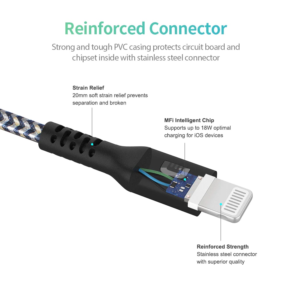 USBC cable sa lighting connector para sa mga mobile phone