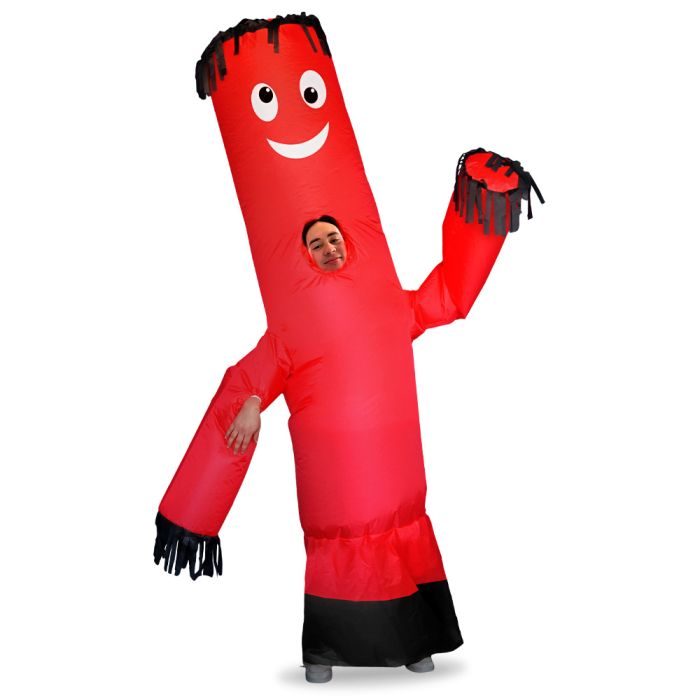 Inflatable Man suit na pula na may pamaypay