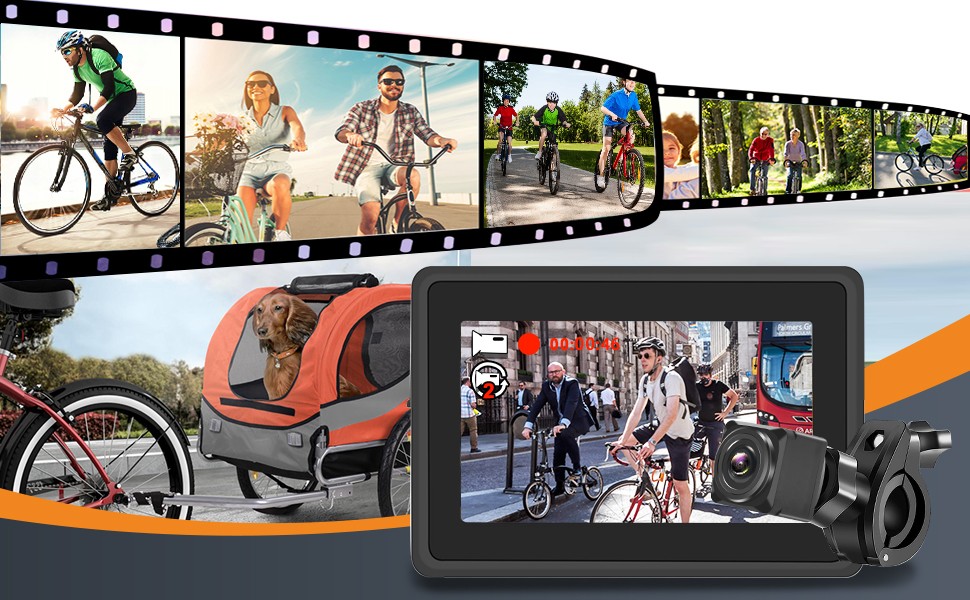 Bicycle Safety kit - rear view camera na may monitor