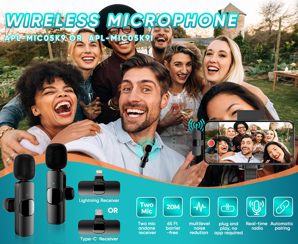 Wireless microphone mobile smartphone
