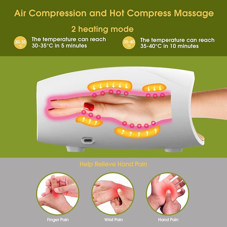 hand massage device, massage procedure