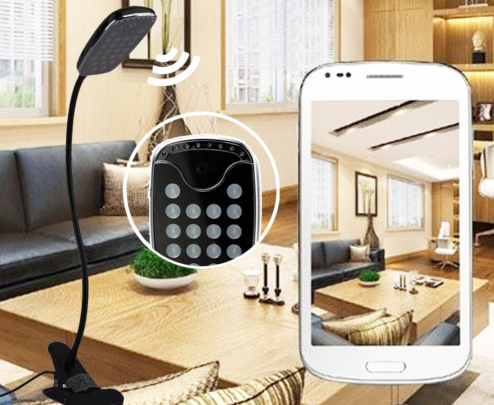 LED table lamp na may isang nakatagong camera, WiFi