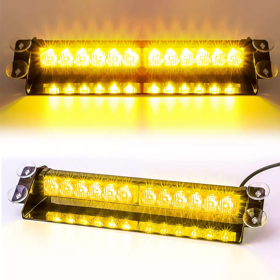 Warning LED lights strobe para sa kotse 24 LEDs puting dilaw na kulay