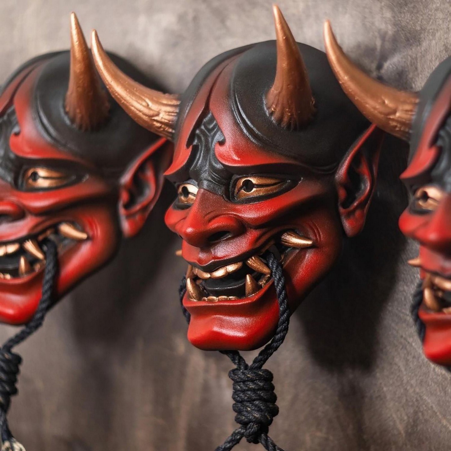 demon head mask para sa Halloween - Japanese motif