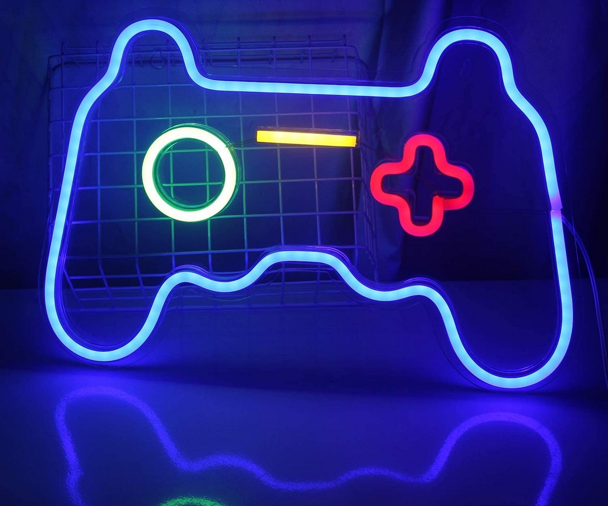 neon led logo sa wall lighting - gamepad