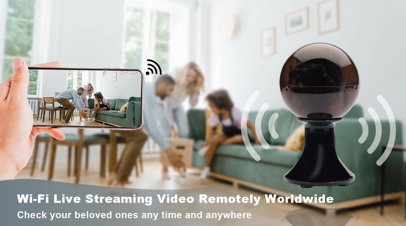 wifi live stream wireless security camera black ball