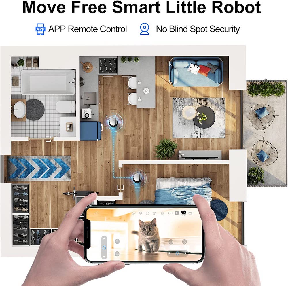 robot ng seguridad para sa apartment, full HD camera, remote control
