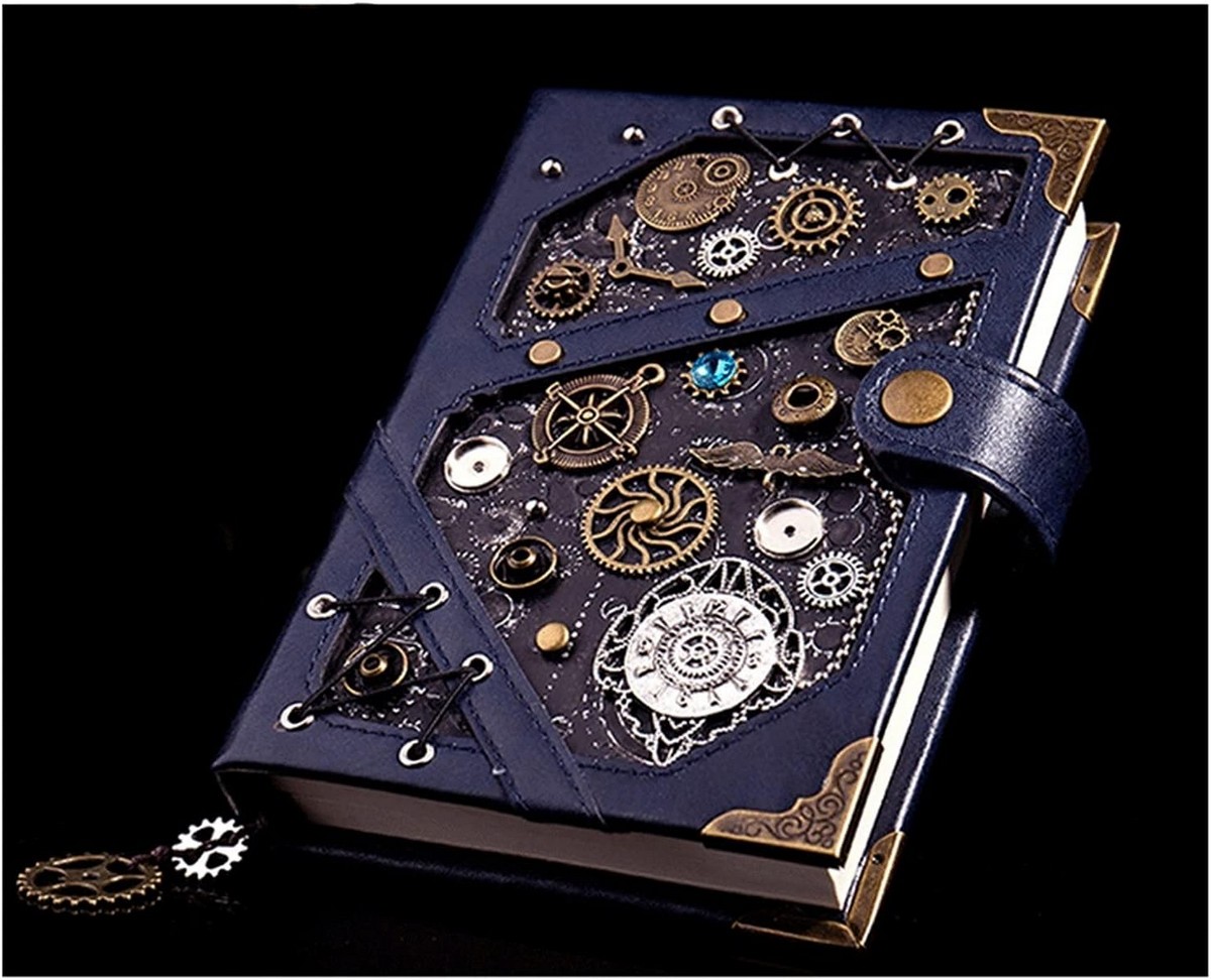 steampunk notepad set - luxury eco leather notepad