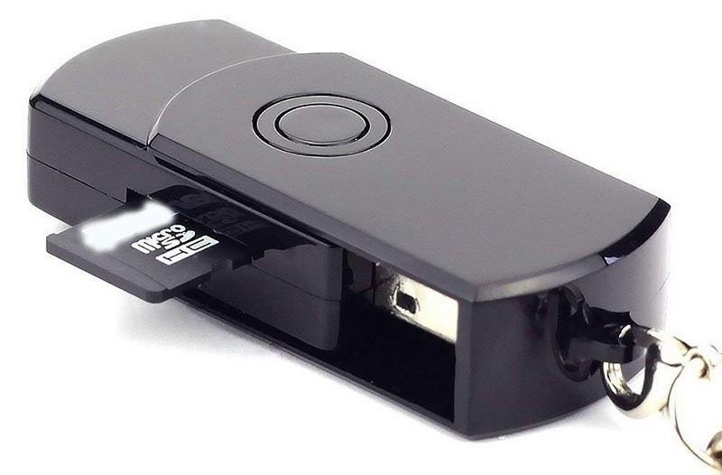 USB hidden spy key camera na may suporta sa SD/TF card hanggang 32 GB
