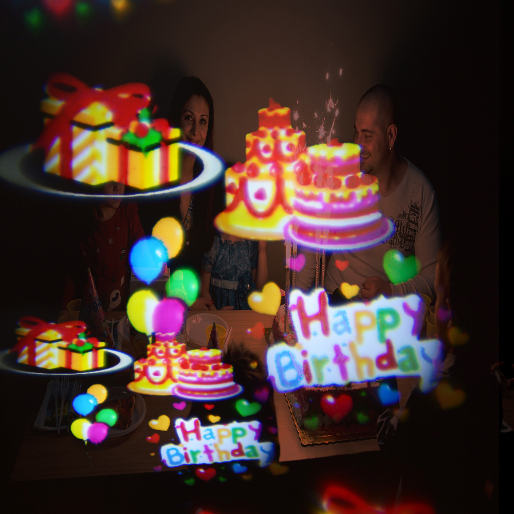 party fun led projector para sa pagdiriwang ng projection ng happy birthday balloon