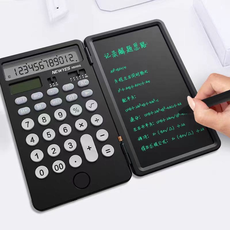 Calculator na may LCD panel bilang notepad notebook
