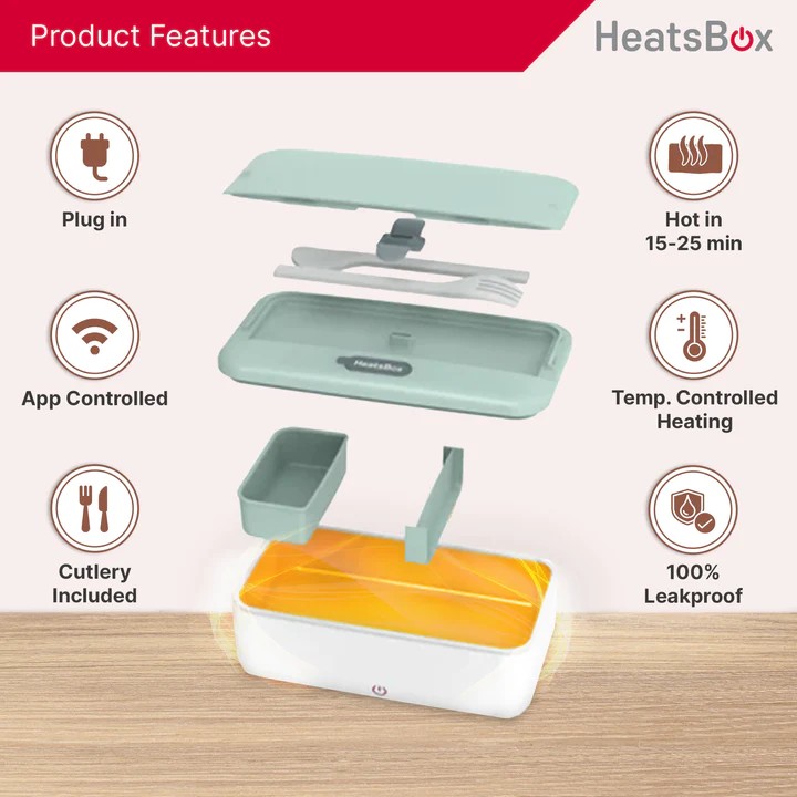 Portable heated lunch box