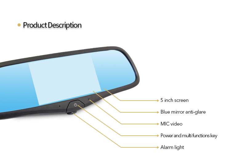 Multifunctional mirror na may 5 "touch screen