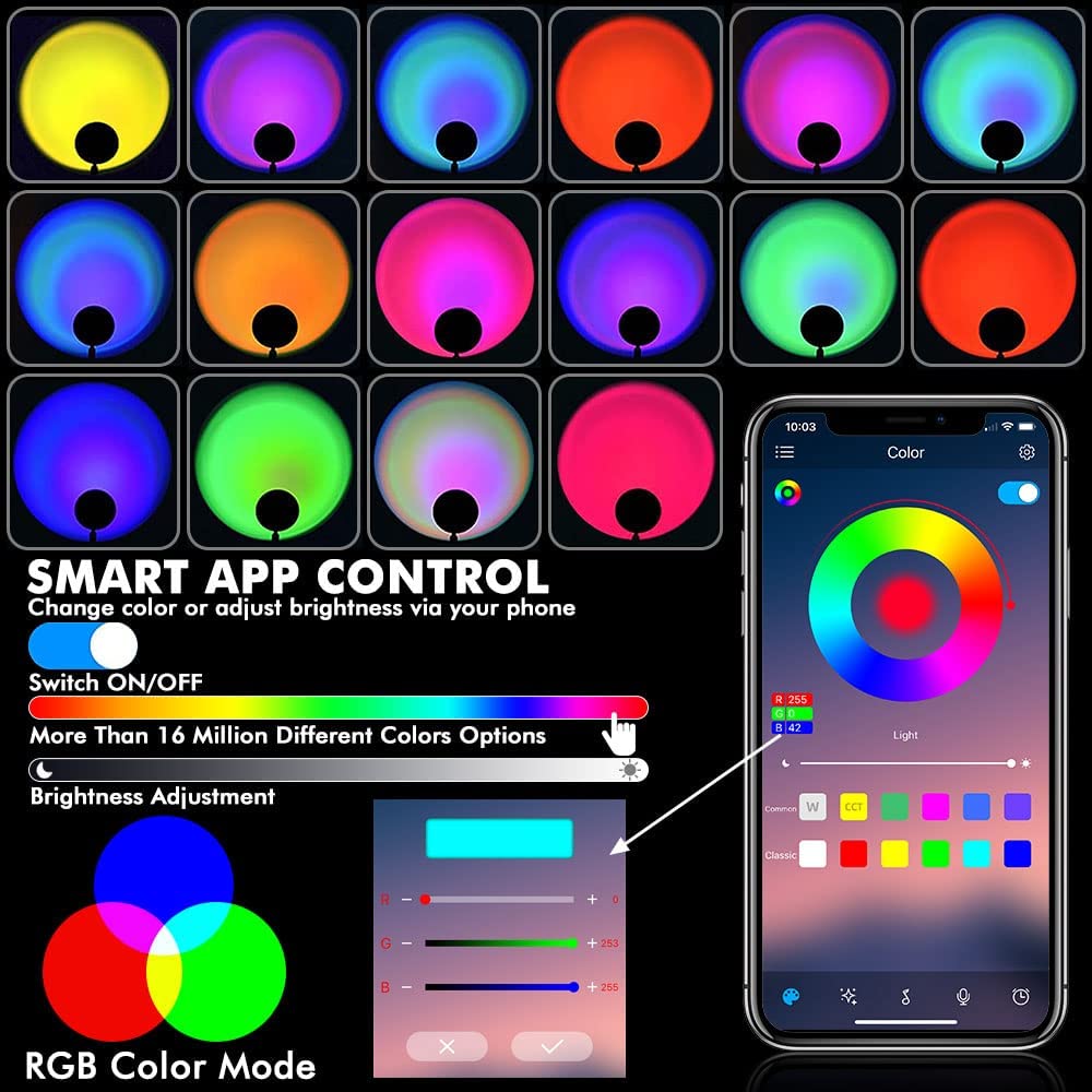 wifi lamp para sa smartphone mobile app na kinokontrol na RGB colorfull