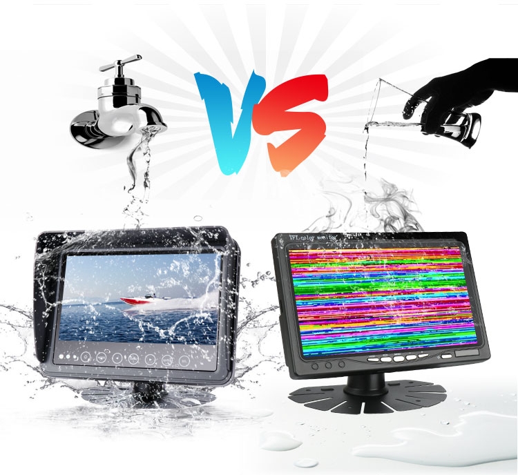 waterproof waterproof metal 7" monitor na may proteksyon ng IP68 para sa mga kotse/makina/bangka atbp.