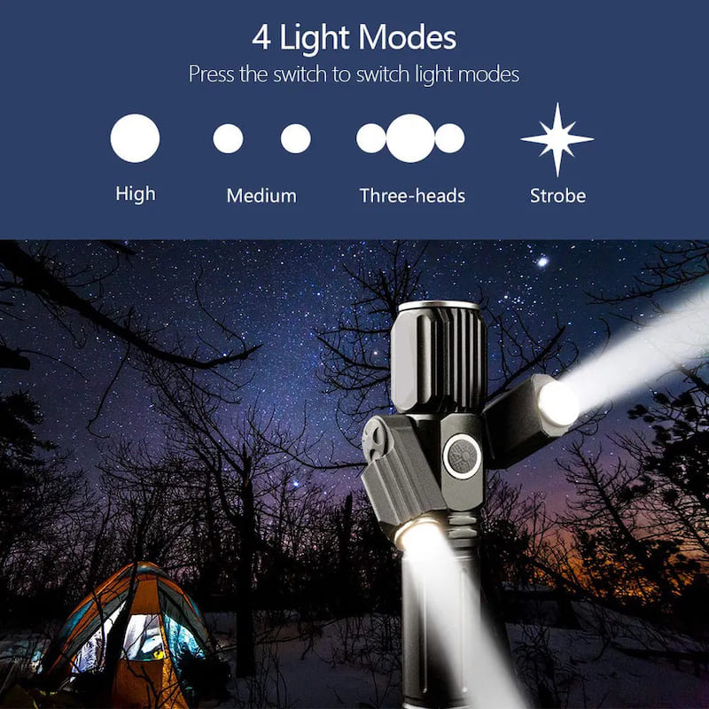 flashlight para sa pag-iilaw 4 na mga mode ng pag-iilaw