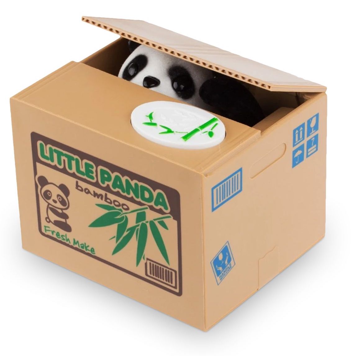 BOX para sa mga barya - isang electronic cash box sa hugis ng isang PANDA