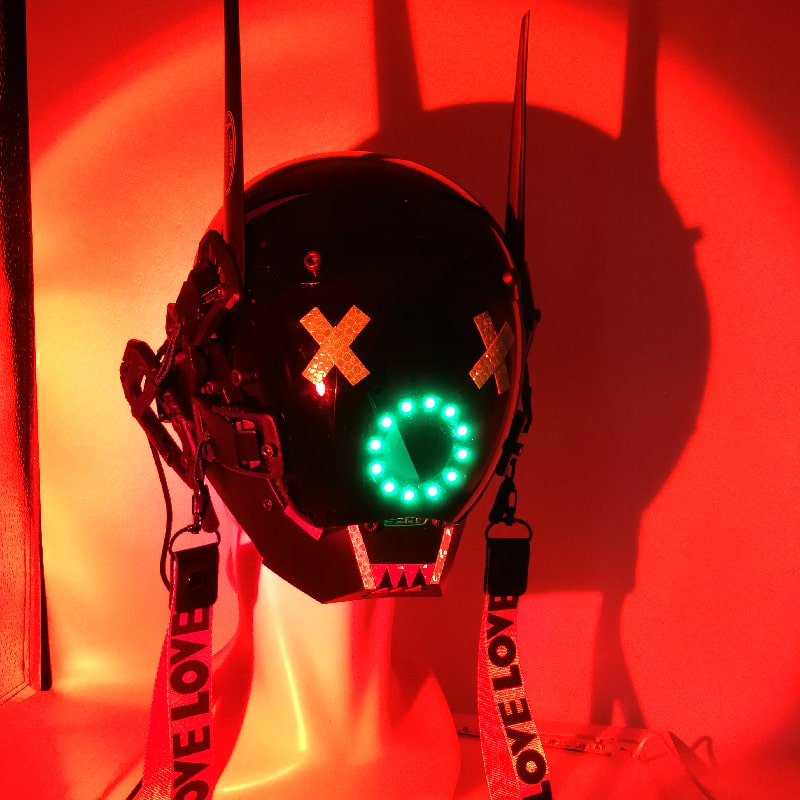 Luminous Cyberpunk LED mask helmet